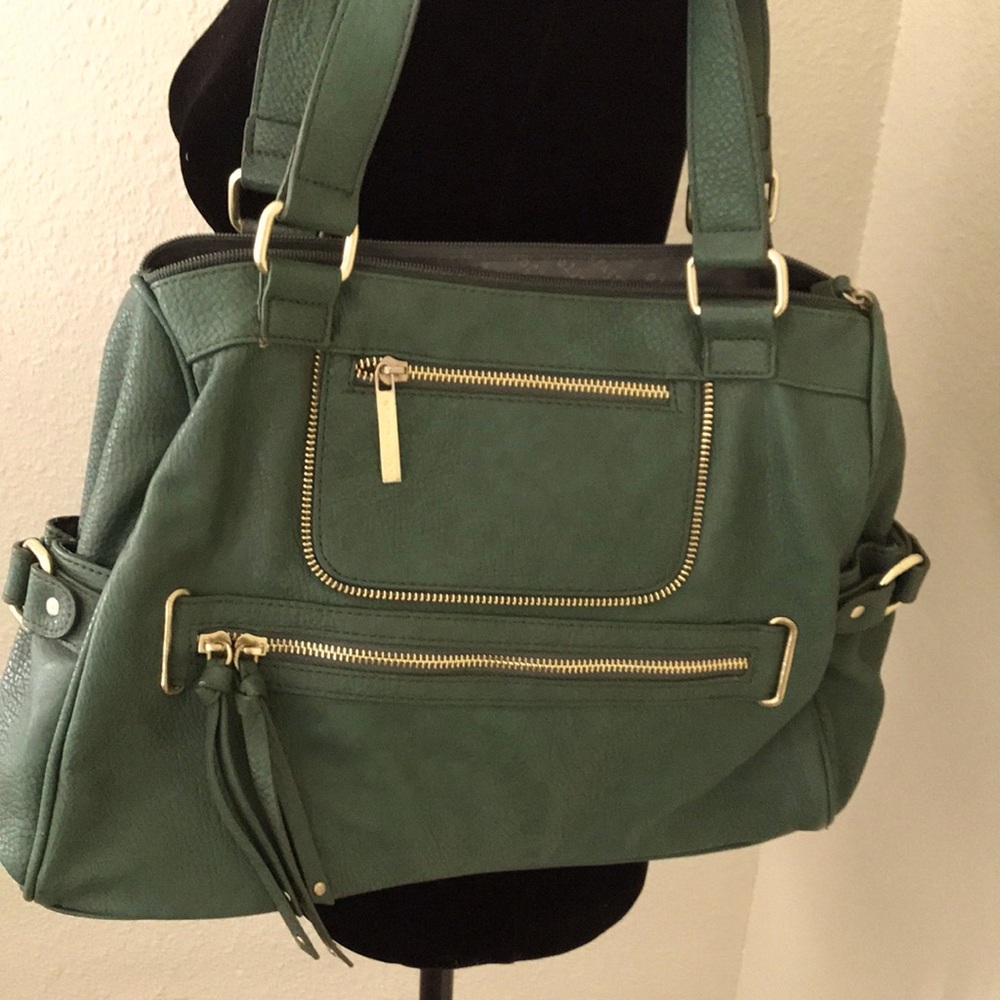 Green olive and joy purse